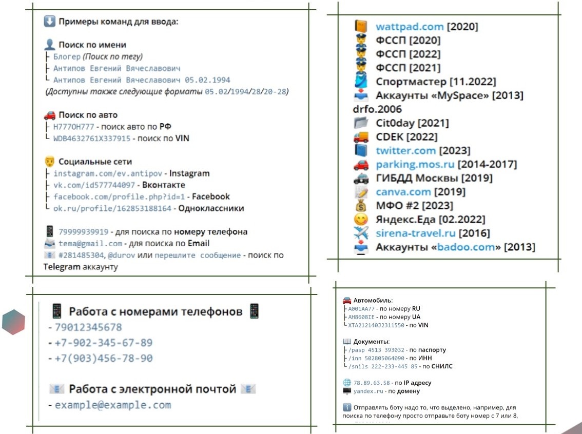 Специальные сервисы по работе со слитыми данными