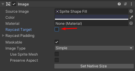    Если UI-элемент не предназначен для клика или другого пользовательского взаимодействия, то его не нужно «просвечивать» лучом.