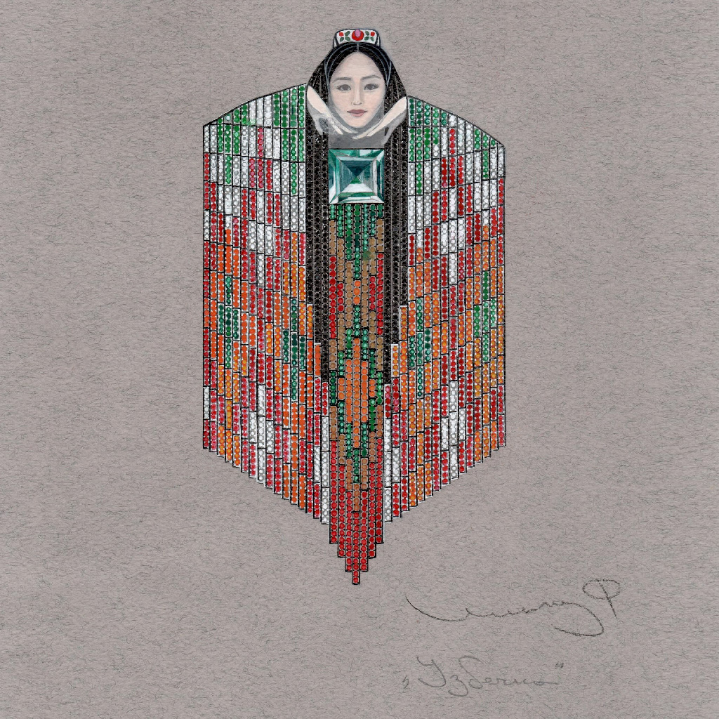 Эскиз "Узбечка" художника-ювелира Ильгиза Фазулзянова. Источник: ГИМ
