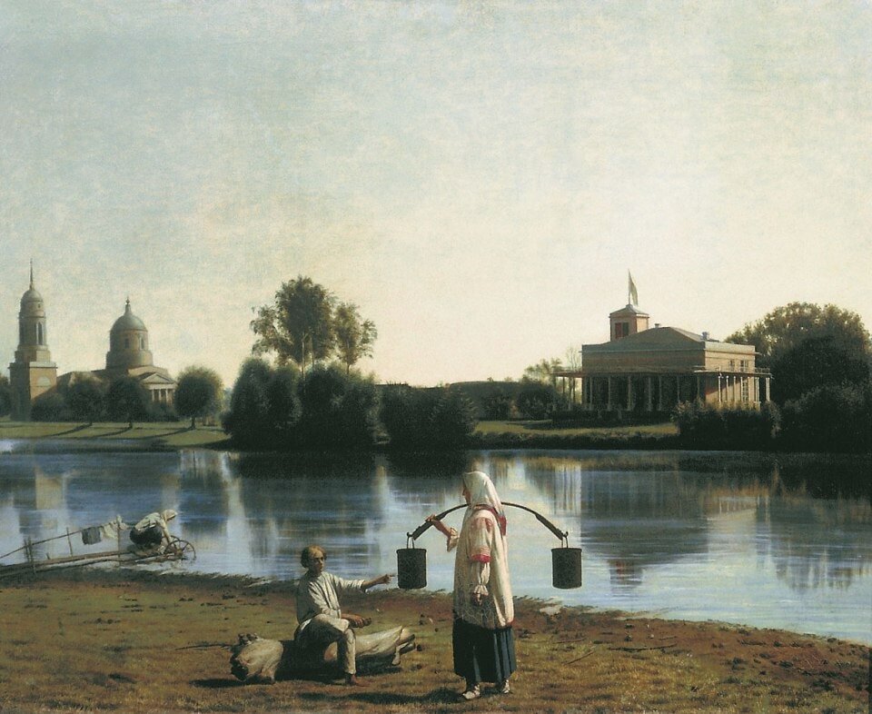 Г.В. Сорока (Васильев) «Вид в имении Спасское Тамбовской губернии», 1840-е © Тверская областная картинная галерея