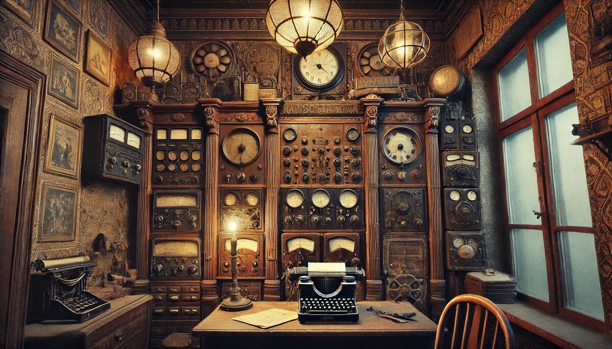 Изображение старинной радиостанции начала 20 века