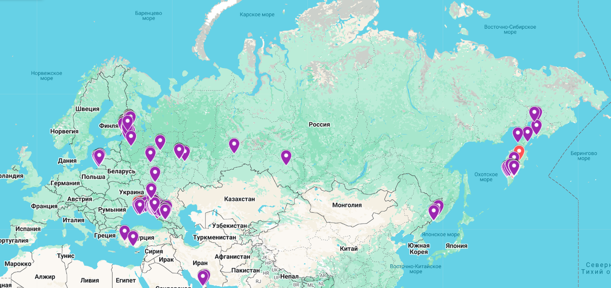 Карта путешествий