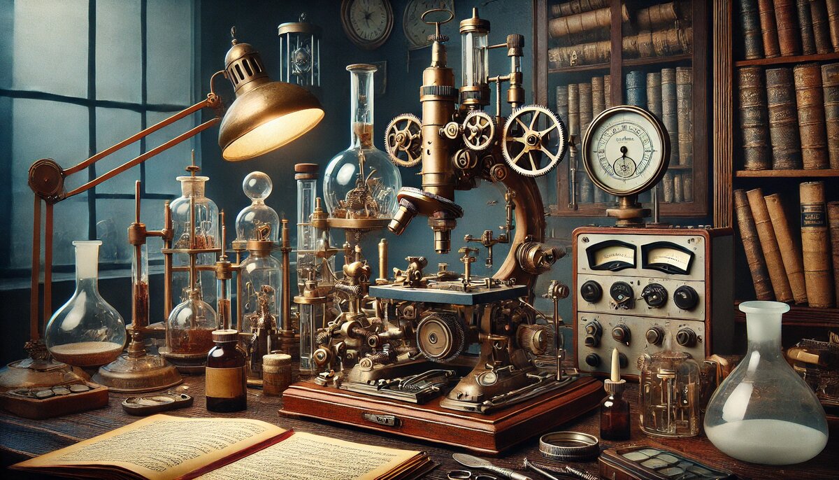 Изображение первого электронного микроскопа