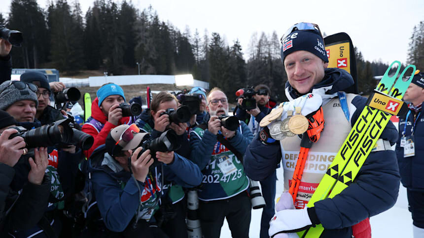 Йоханнес Бе завоевал на чемпионате мира-2025 больше всех наград (2025 Getty Images)