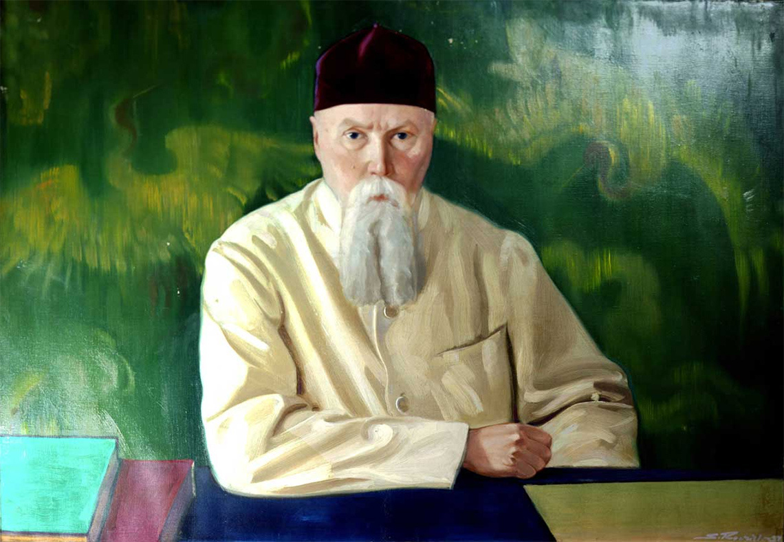 Портрет Николая Константиновича Рериха. 1937г.  Автор: Рерих С. Н.
Источник: Яндекс картинки