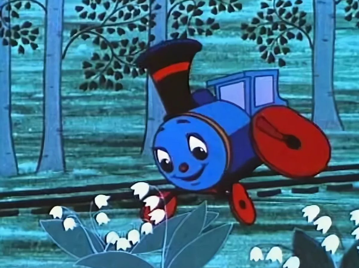 Кадр из мультфильма "Паровозик из Ромашково"
