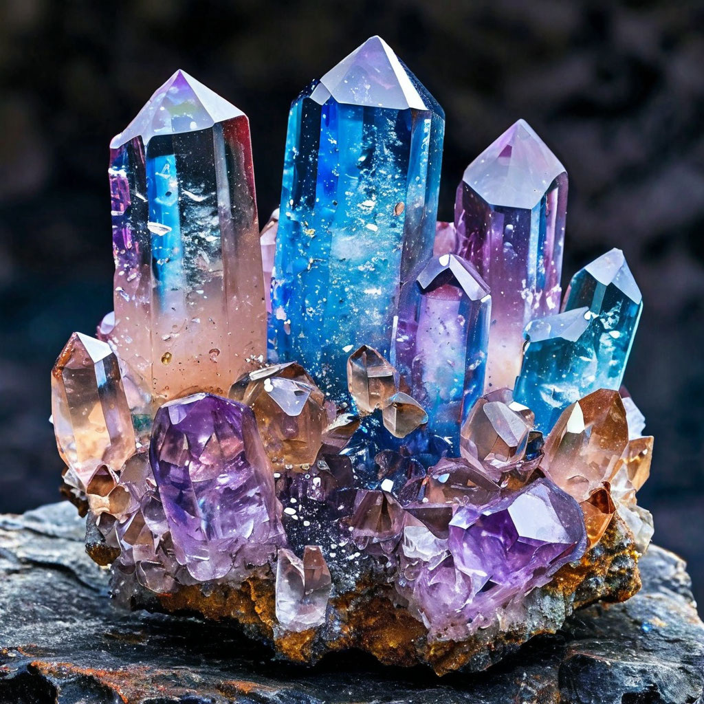 Кристаллы. Иллюстрация сгенерирована нейросетью