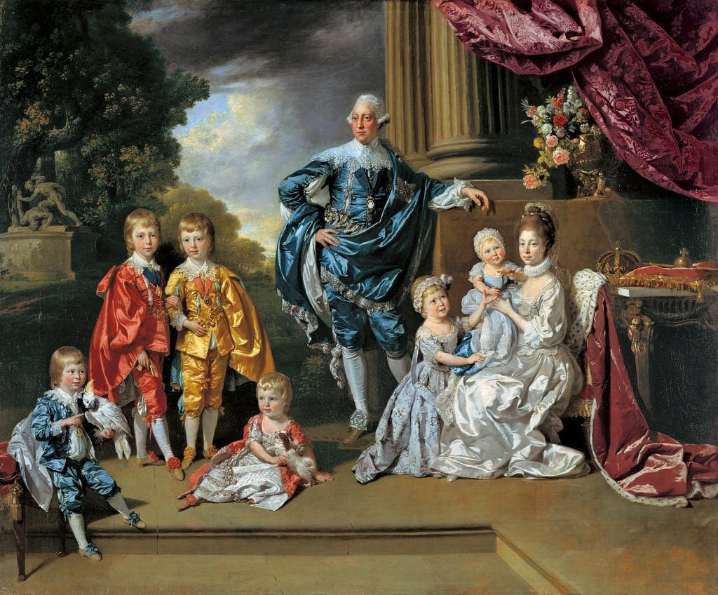 Георг III с супругой Шарлоттой и шестью старшими детьми