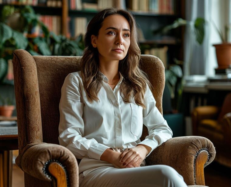 Так ИИ видит задумавшегося о себе психолога. 