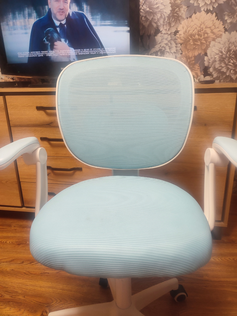 Кресло компьютерное детское с подлокотниками + съёмная подставка для ног / регулируемая высота/стул для