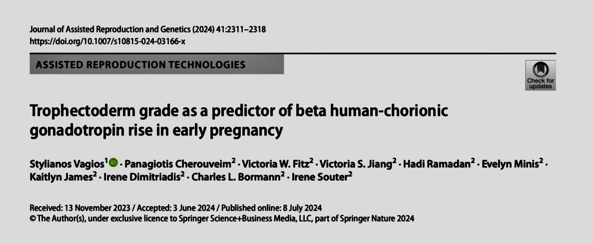 Vagios, S., Cherouveim, P., Fitz, V.W. et al. Trophectoderm grade as a predictor of beta human-chorionic gonadotropin rise in early pregnancy. J Assist Reprod Genet 41, 2311–2318 (2024). https://doi.org/10.1007/s10815-024-03166-x