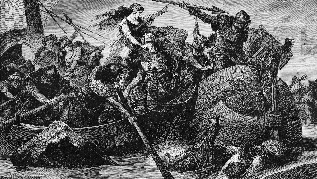 Гравюра ладьи Викингов.