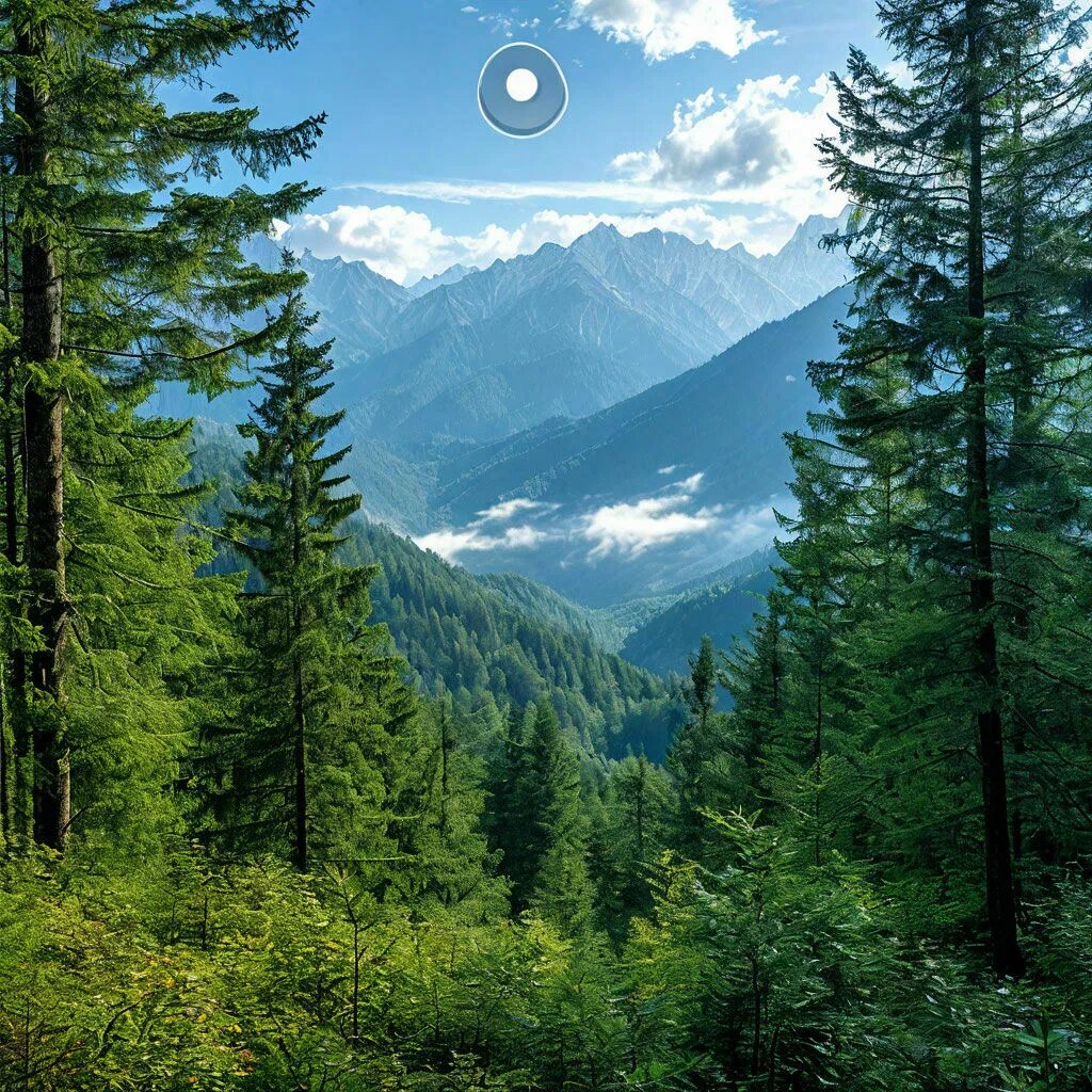 Лес в горах Кавказа.