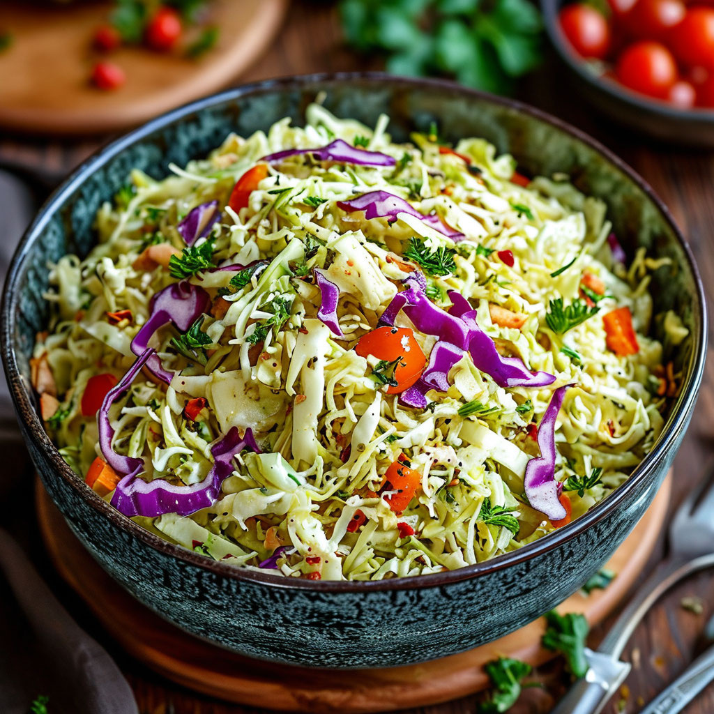 Вот простой и вкусный рецепт салата из капусты — идеального гарнира или легкого блюда. Этот салат освежает и подходит к различным основным блюдам! 🥗🥬