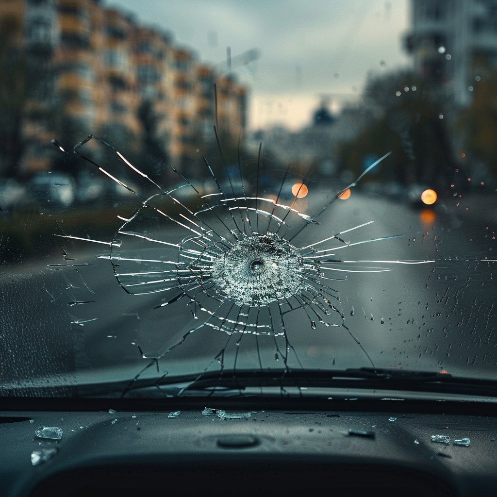 "Вовчик вздохнул, начал поворачивать голову и увидел аккуратное круглое отверстие в лобовом стекле как раз напротив Маши." - Сгенерировано по описанию из главы