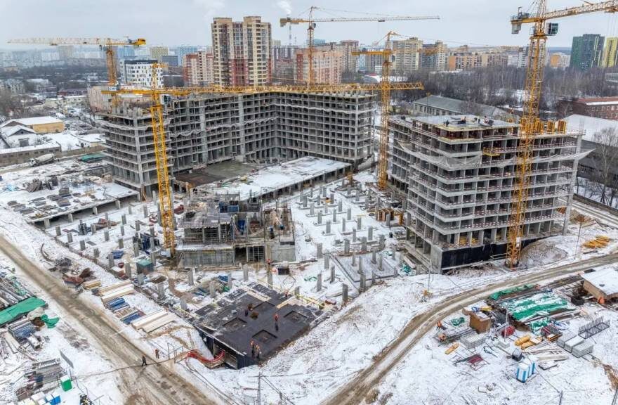     На фото ход строительства ЖК «Страна.Парковая» от застройщика «Страна Девелопмент»