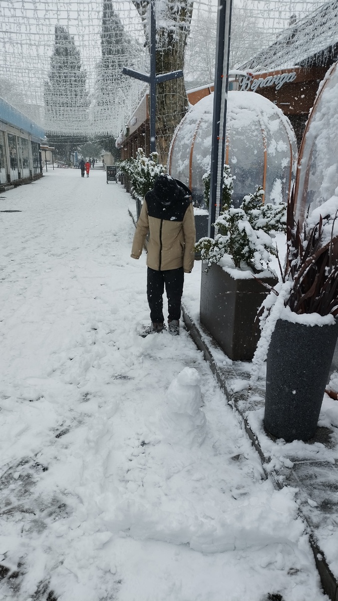 Наш отель за теми двумя ёлками.