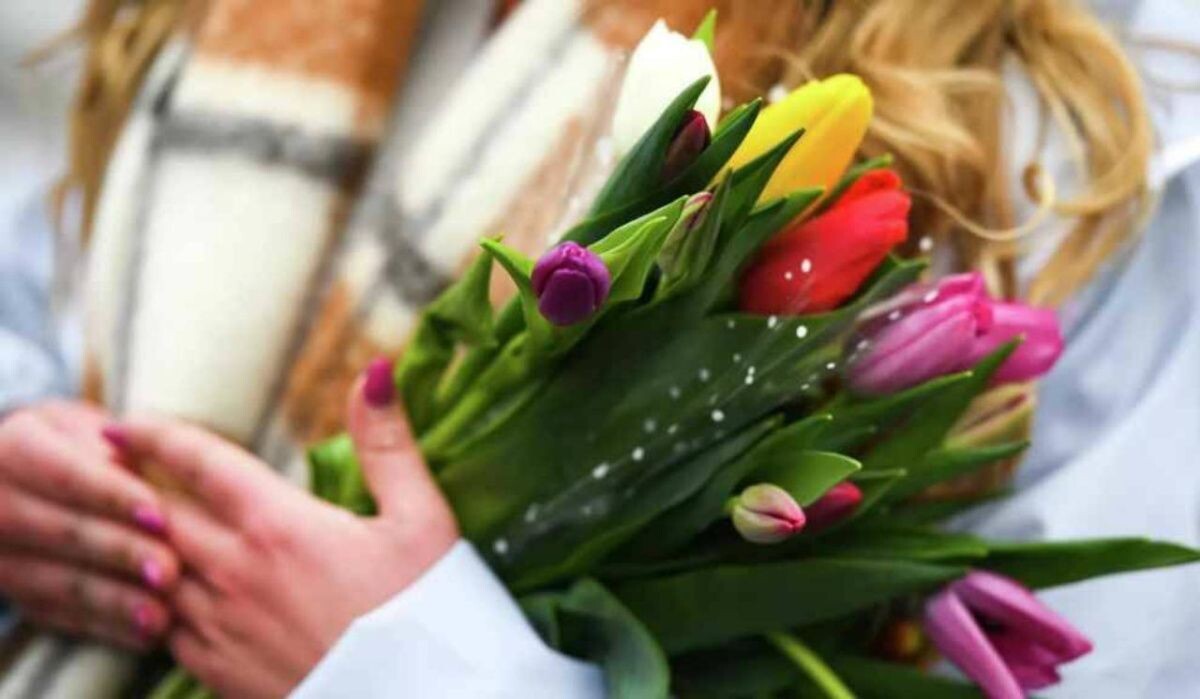     Тюльпаны в руках женщины. Источник: ria.ru Автор фото: Рамиль Ситдиков