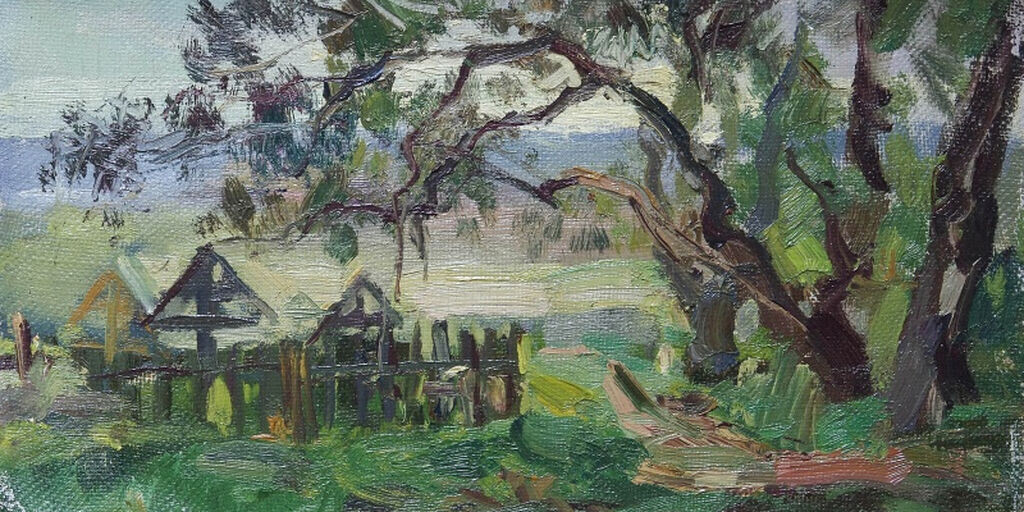 Художник А. Саврасов "Сельское кладбище"