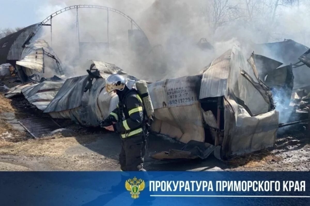    Пожар на складе под Владивостоком: прокуратура взяла ситуацию под контроль