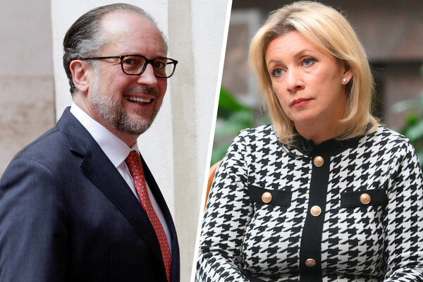 Александер Шалленберг и Мария Захарова (коллаж) / Remo Casilli/Reuters/Максим Блинов/РИА Новости 