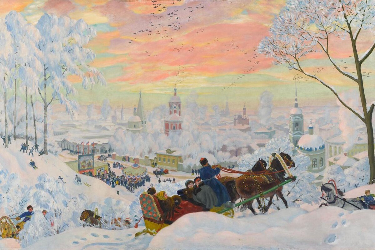 Фрагмент картины | Предоставлено пресс-службой Государственной Третьяковской галереи
Борис Кустодиев. Масленица. 1916 год.