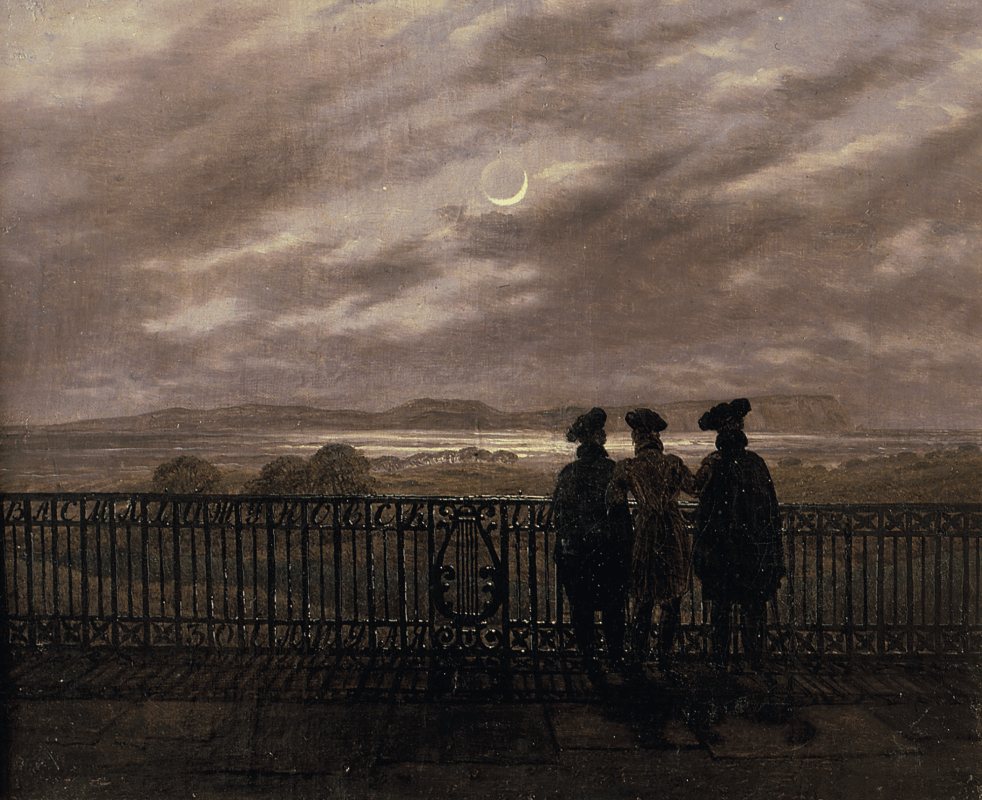 Каспар Давид Фридрих. А. И. Тургенев, В. А. Жуковский, С. И. Тургенев, 1827. Государственный музей Александра Сергеевича Пушкина, Москва