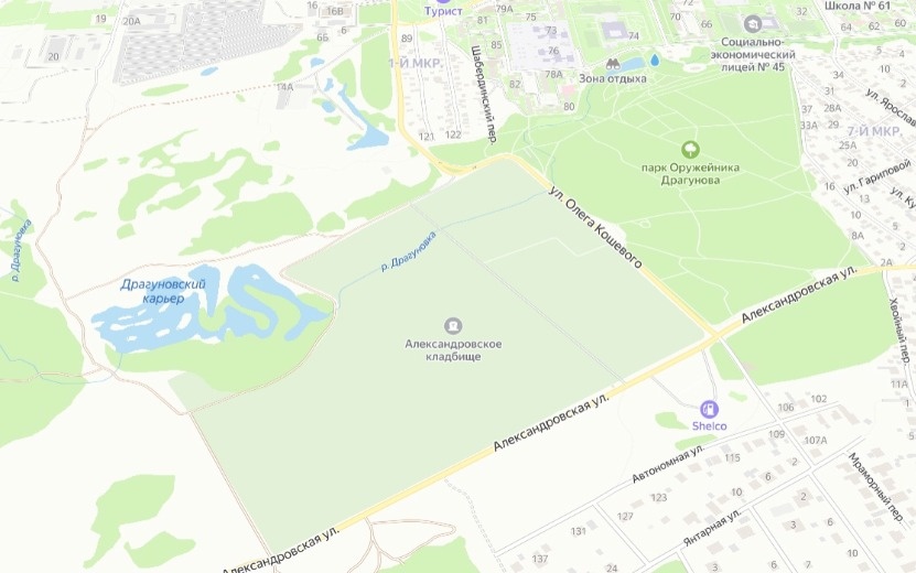  Одно из самых старых кладбищ Ижевска вплотную примыкает к Парку Драгунова. Фото: yandex.ru