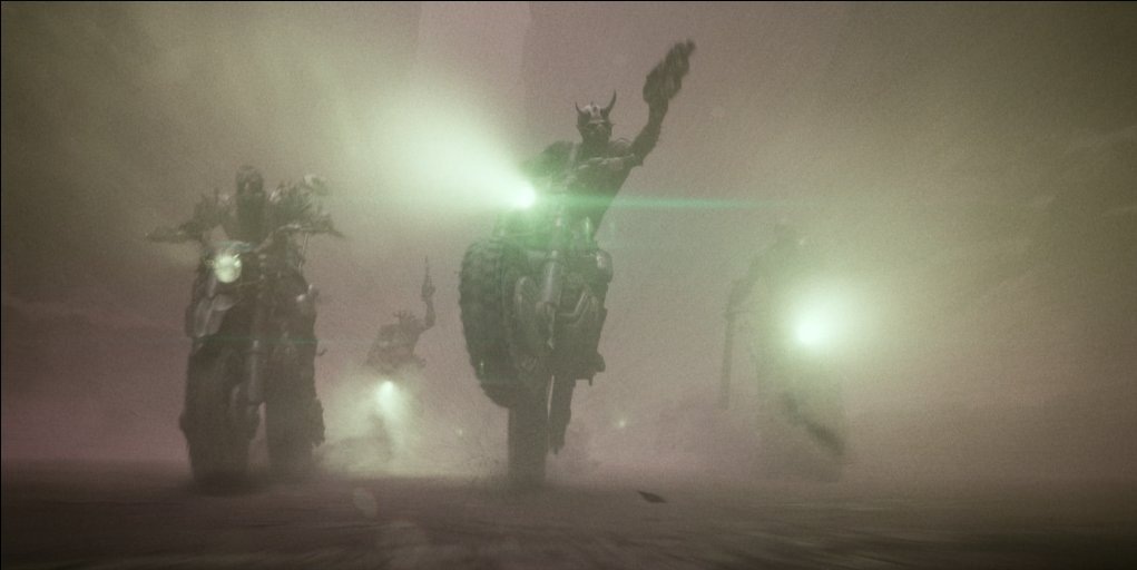 С какими-то пешеходными и моторизованными культистами местных Пустошей