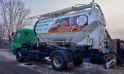 Первый российский пеллетовоз от компании Сегежа групп.