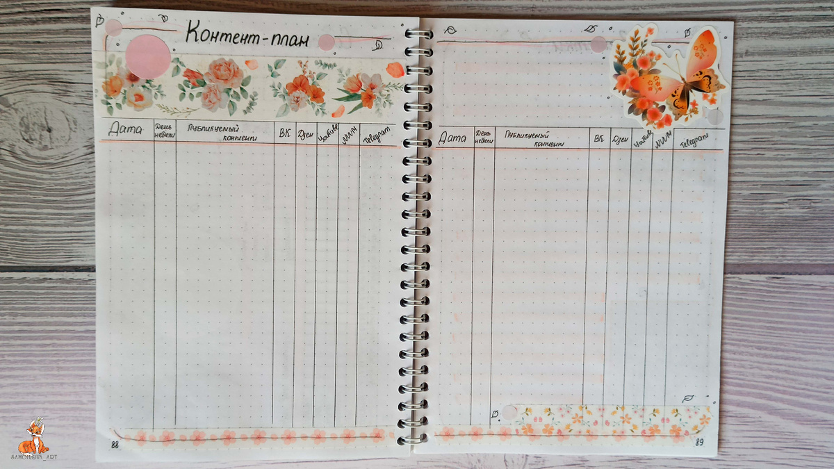 Разворот "Контент-план"