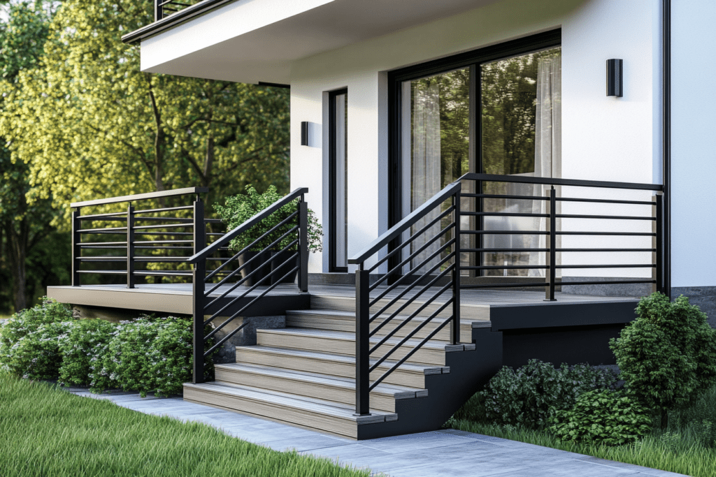    Создайте уникальное крыльцо в стиле лофт с металлическими перилами и террасной доской от ZMK-Zenit в Уфе! ZMK-ZENIT