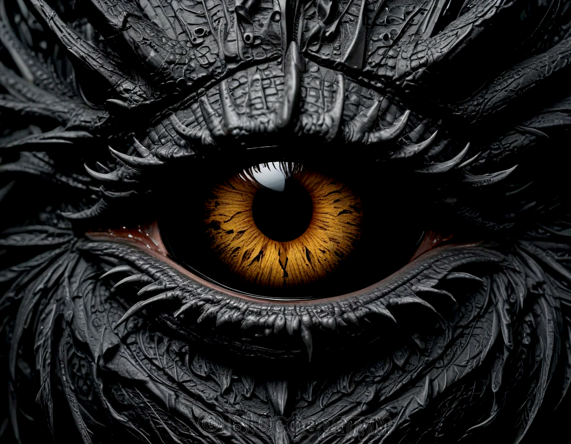 Чудовище смотрело на женщину одним глазом.