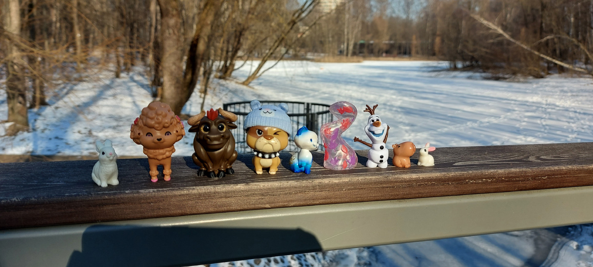 Зайчик, Мика, Федор, Барбос, Юна, Дух Леса, Олаф, Капималыш и Зая.