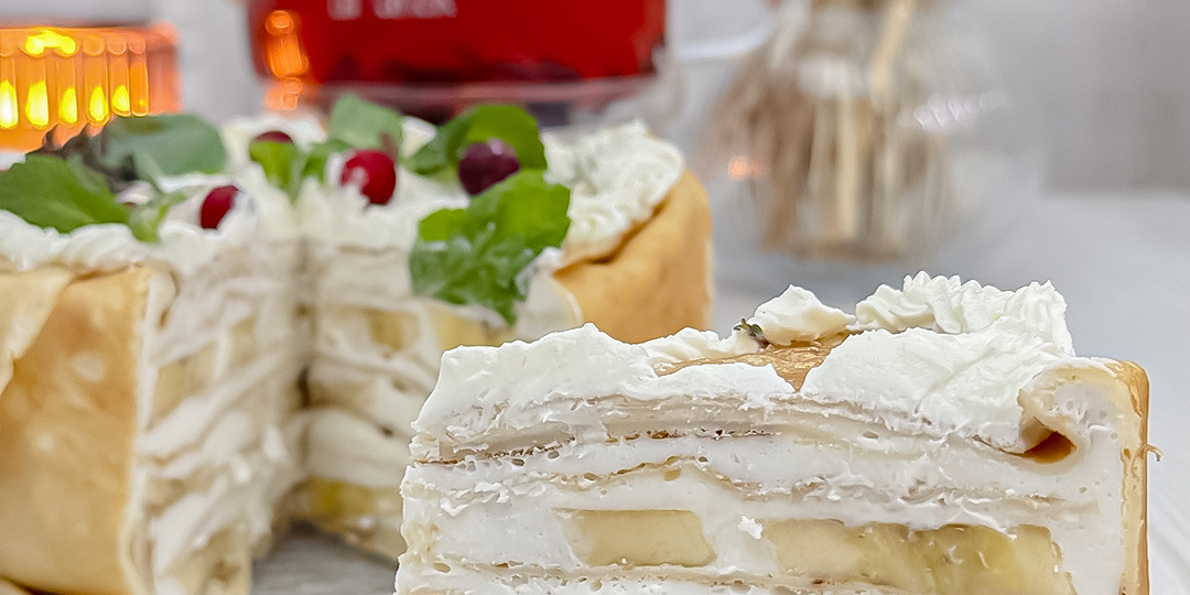 Масленица 2025 с TalleR! Воздушный блинный торт с начинкой "Птичье молоко" на сметане с бананами