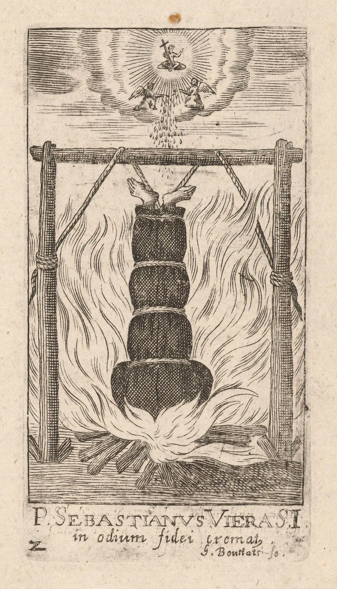 Гравюра, изображающая мученическую смерть священника-иезуита в 1634 году