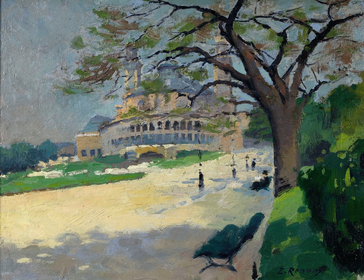 Le Palais du Trocadéro vu des jardins (1910). Ernest Jules Renoux