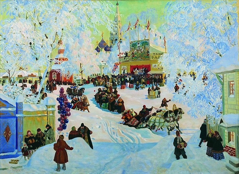 Картина Бориса Кустодиева «Масленица», 1919 год