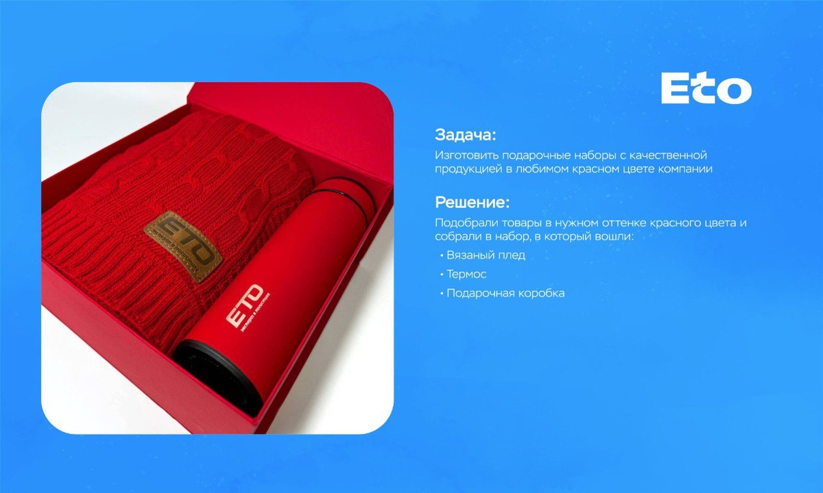Подарочный набор в фирменном цвете компании ЕТО.
