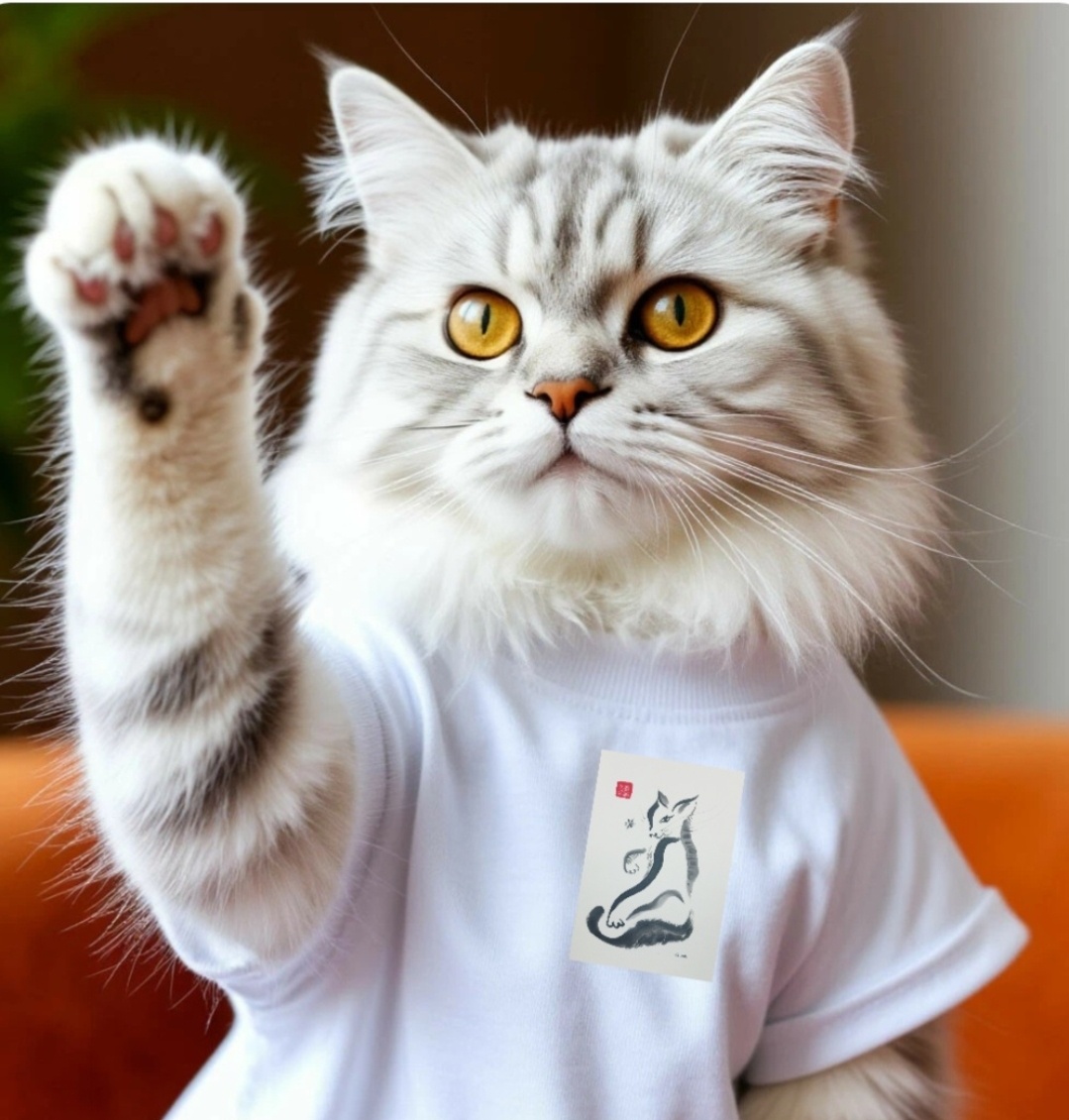 Котик и Сюмикошка. Авторский коллаж.