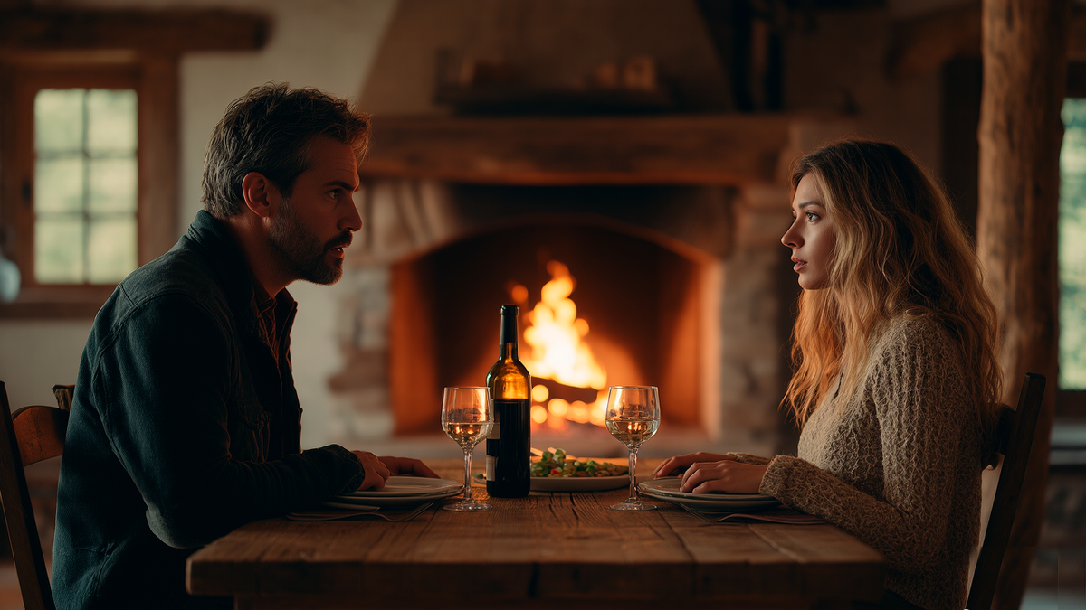 Теперь это был просто ужин. Просто свечи. Просто двое людей...