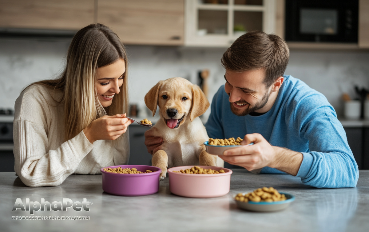 Выбор корма для щенка на разных стадиях развития: Советы и рекомендации / Изображение: AlphaPet
