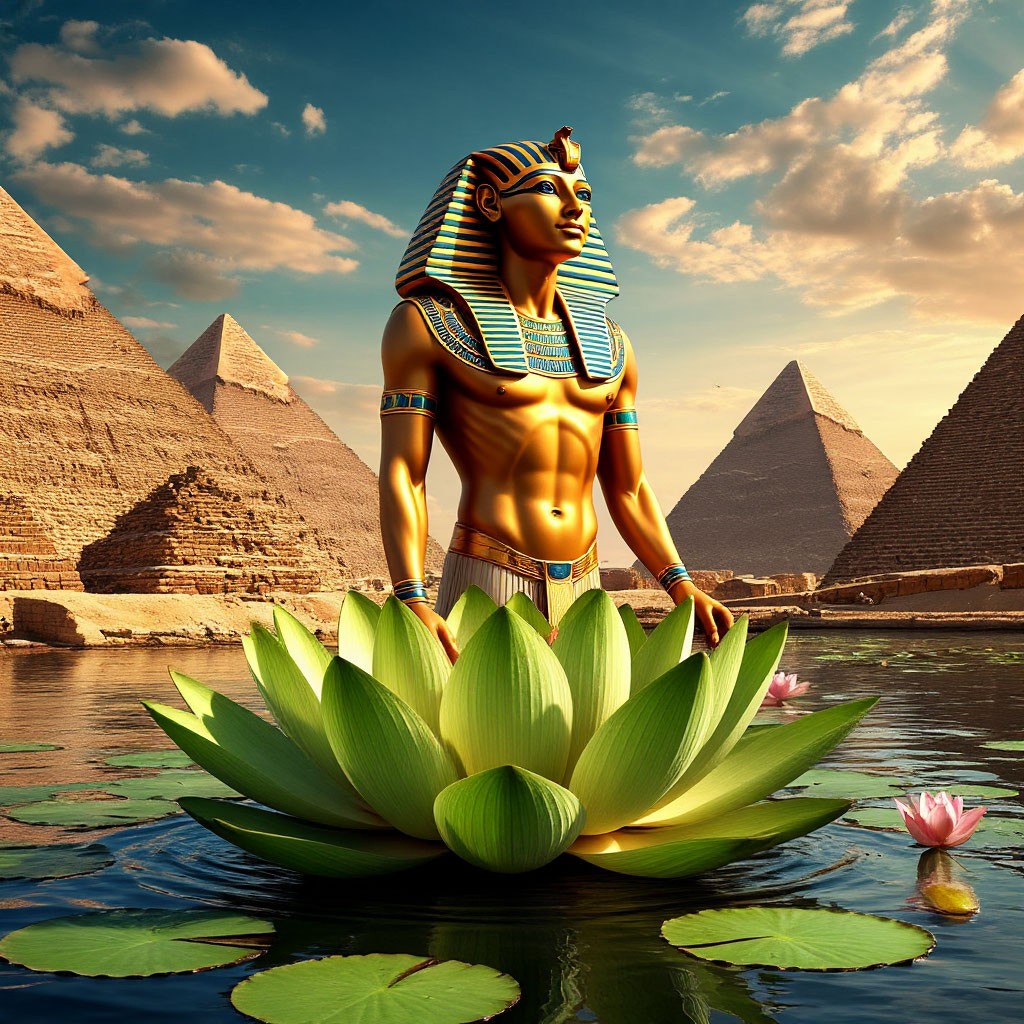 Египтяне, как любители всего масштабного, и рождение Ра придумали из гигансткой кувшинки!