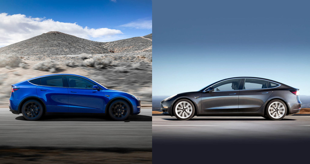 Tesla Model Y и Model 3