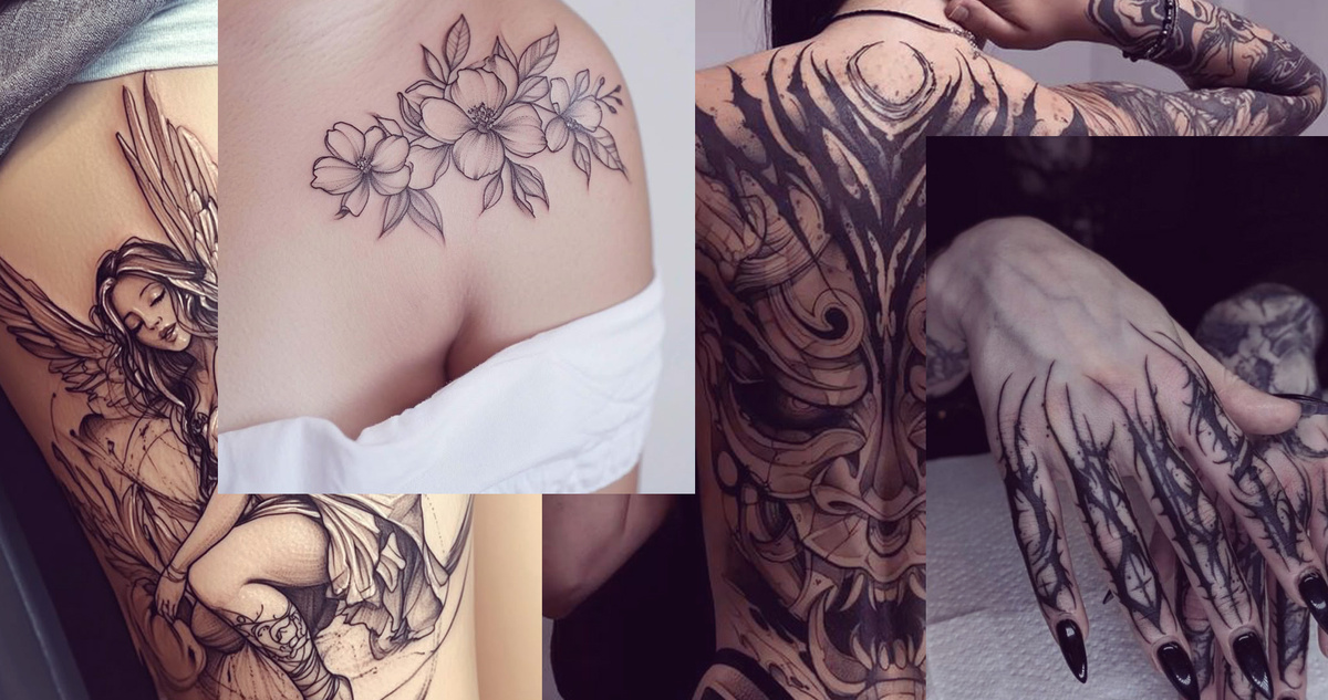 Девушки с тату.