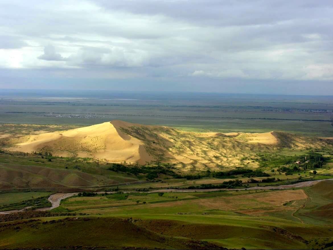 Рис. 1. Бархан Сарыкум в Дагестане. https://regions.kp.ru/stav/neobyknovennyi-dagestan/