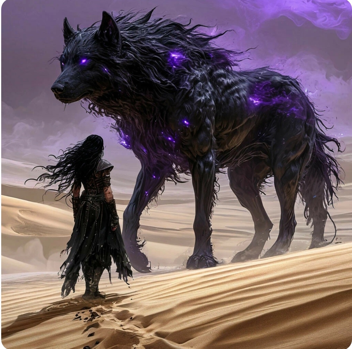 Вот так нейросеть увидела героев по моему описанию. Правда Туман должен быть меньше, но нейросеть ни в какую не хотела его уменьшить, а визуально очень похож на того, как я его представляла в своей голове.