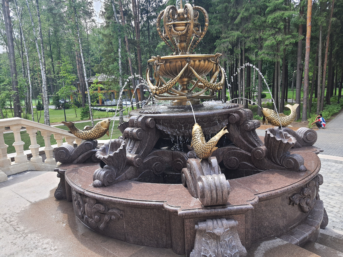 Фонтан с рыбами. Первый запуск.