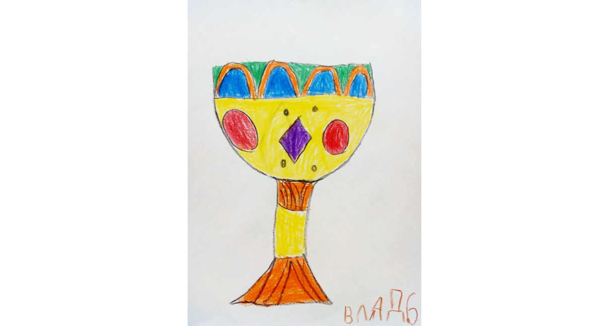 Рисунок ученика школы иконописи для детей Екатерины Муравьевой.