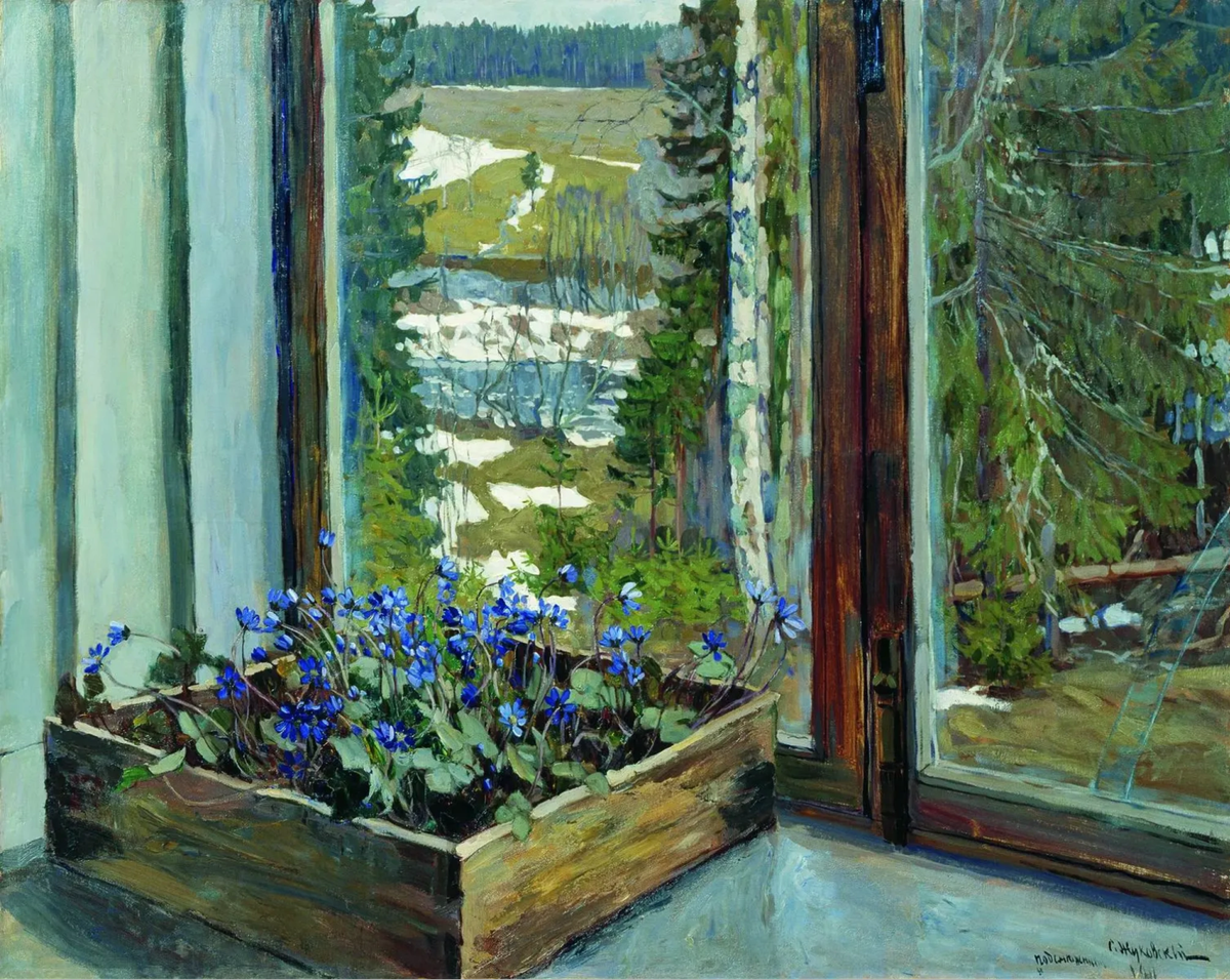 Станислав Жуковский. «Подснежники», 1911 год, Рыбинский государственный историко-архитектурный и художественный музей-заповедник, Ярославская область © Public domain